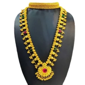 Kolhapuri Saaj with Red Stone Pendant