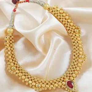 Kolhapuri Thushi Necklace on Maroon Thread