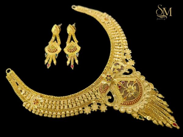 Peacock Temple Necklace Set