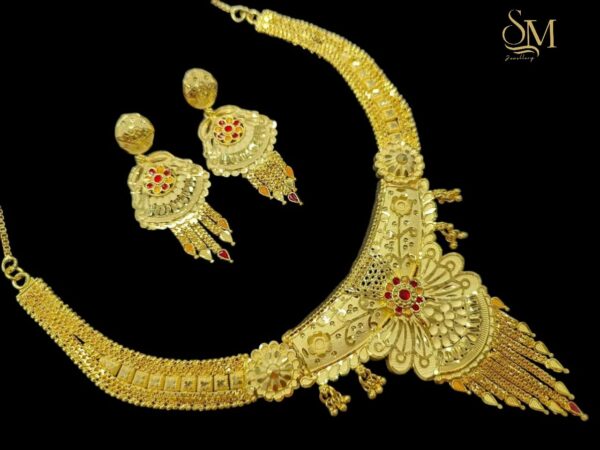 Floral Temple Necklace Set